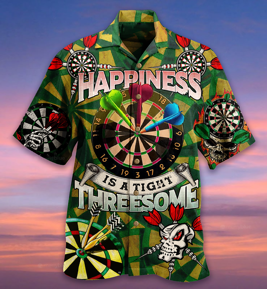 Darts Happiness Is A Tight Threesome Green Vintage - Hawaiian Shirt 