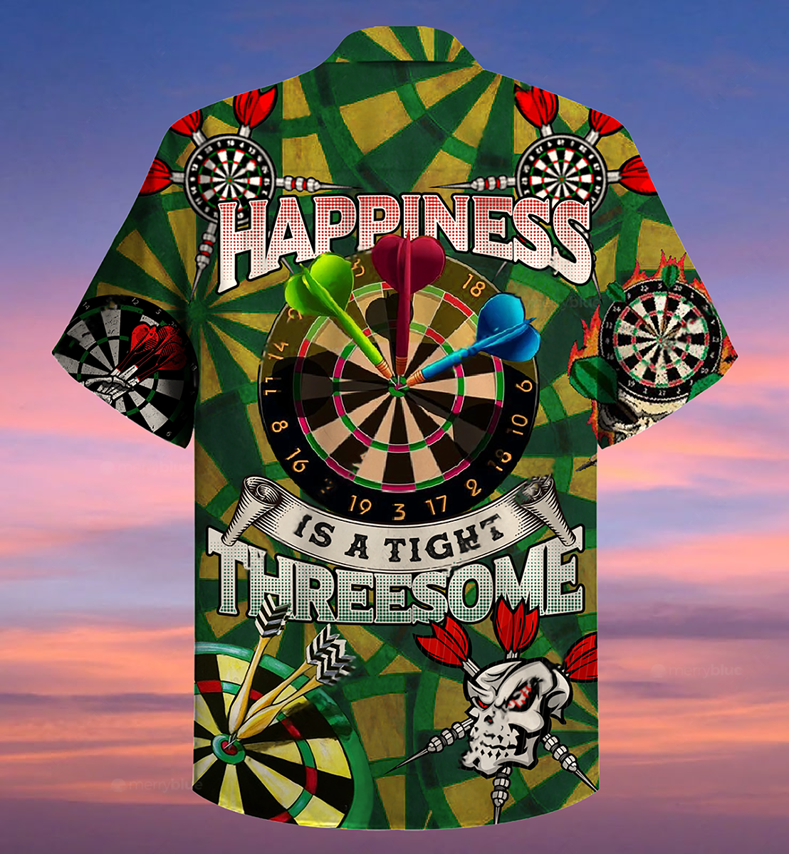 Darts Happiness Is A Tight Threesome Green Vintage - Hawaiian Shirt 
