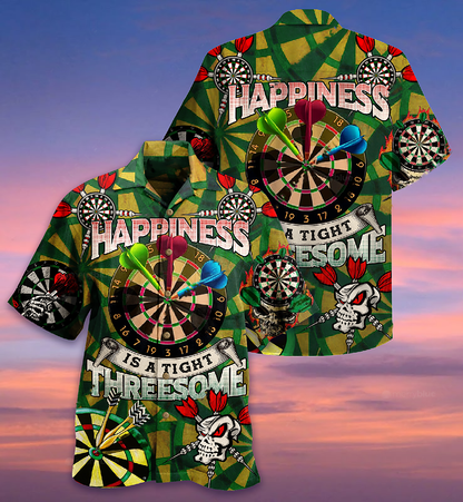 Darts Happiness Is A Tight Threesome Green Vintage - Hawaiian Shirt 