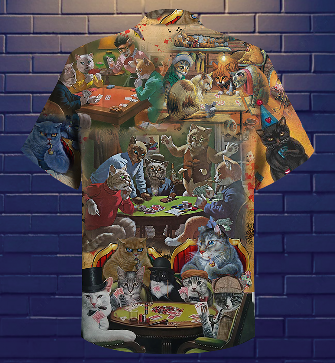 Cat Play Card Games - Hawaiian Shirt 