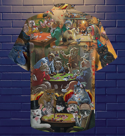 Cat Play Card Games - Hawaiian Shirt 