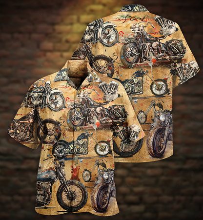 Motorcycle Vintage Style Ride And Live Today - Hawaiian Shirt 