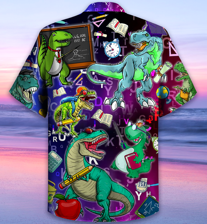 Dinosaur Teaching Is Like A Walk - Hawaiian Shirt 