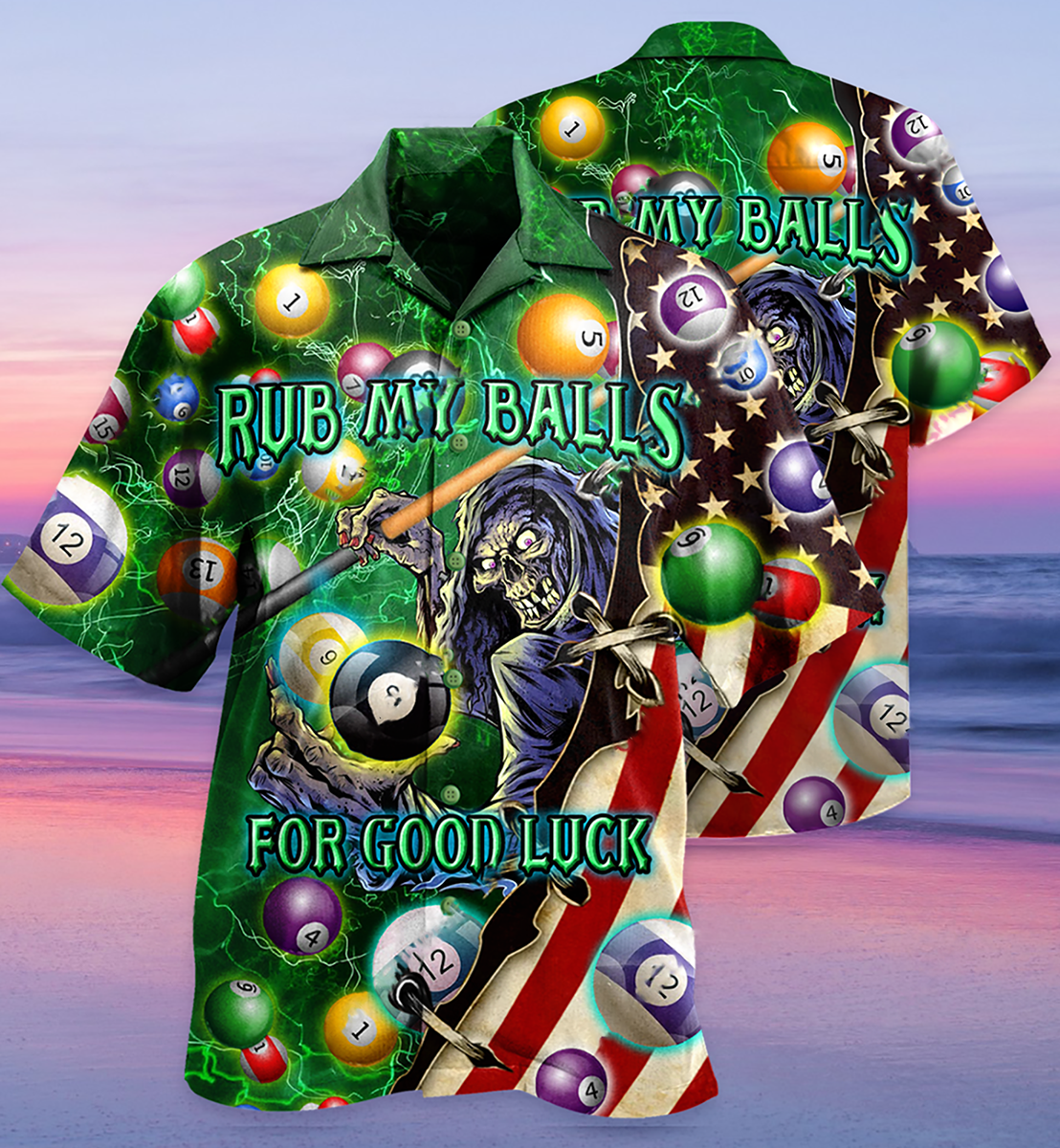 Billiard Rub My Balls For Good Luck America - Hawaiian Shirt 