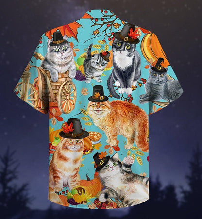 Cat Happy Thanksgiving - Hawaiian Shirt 