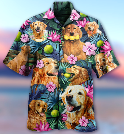 Golden Retriever Dog Lovely Hug A Golden - Hawaiian Shirt 