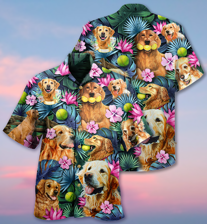 Golden Retriever Dog Lovely Hug A Golden - Hawaiian Shirt 