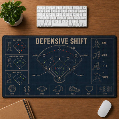 Defensive Shift Blueprint Desk Mat | 5To9Vibe