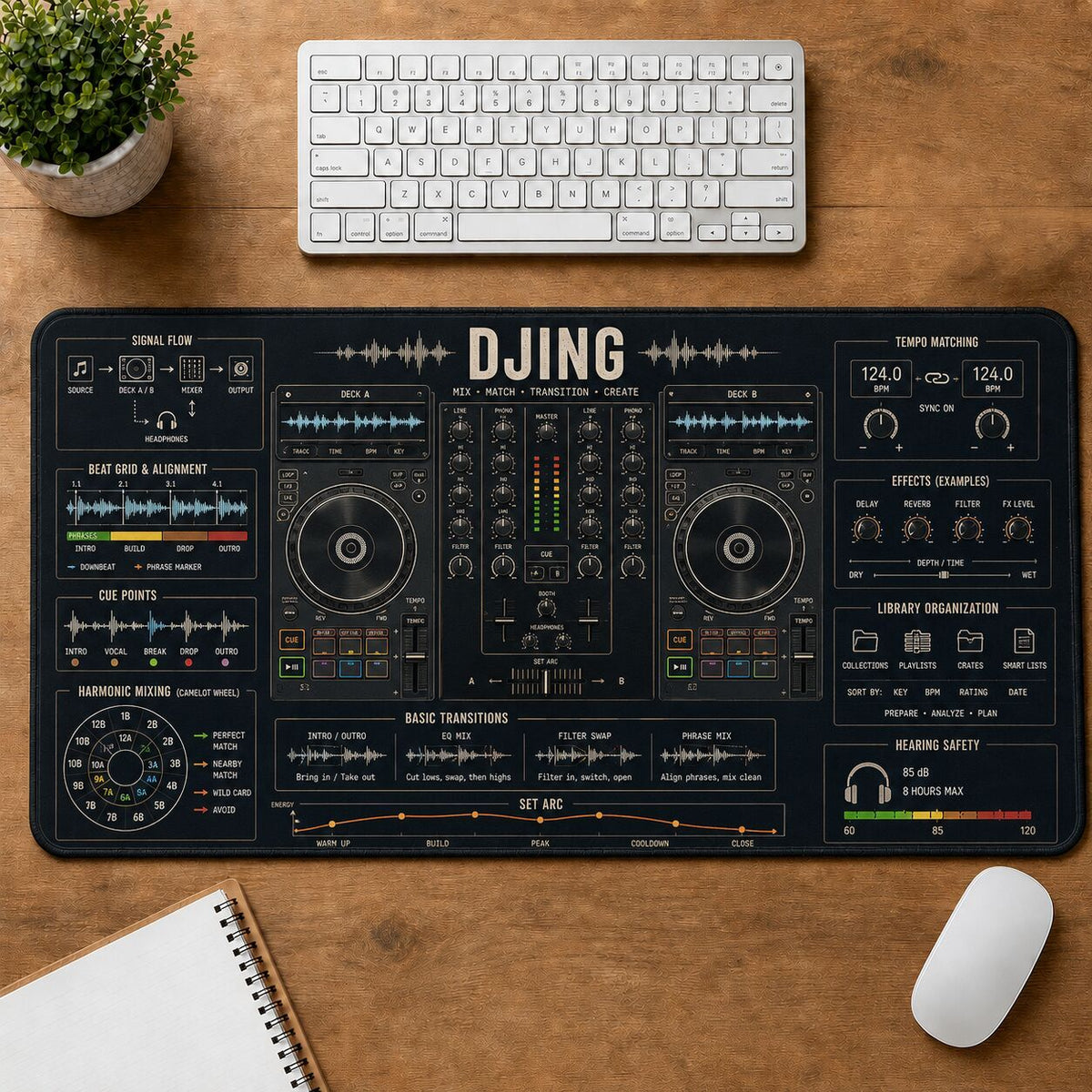 DJing Creative Reference Guide Desk Mat | 5To9Vibe