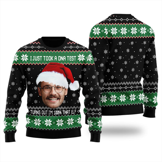 DNA Test 100% ELF Custom Christmas Sweater With Picture