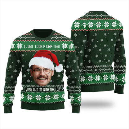 DNA Test 100% ELF Custom Christmas Sweater With Picture