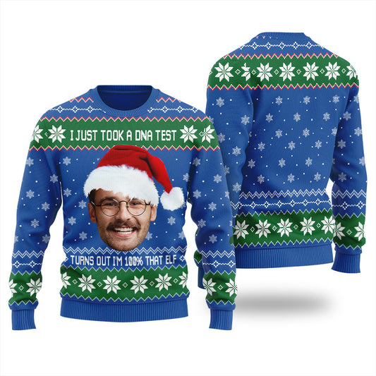 DNA Test ELF Custom Holiday Sweater For Men