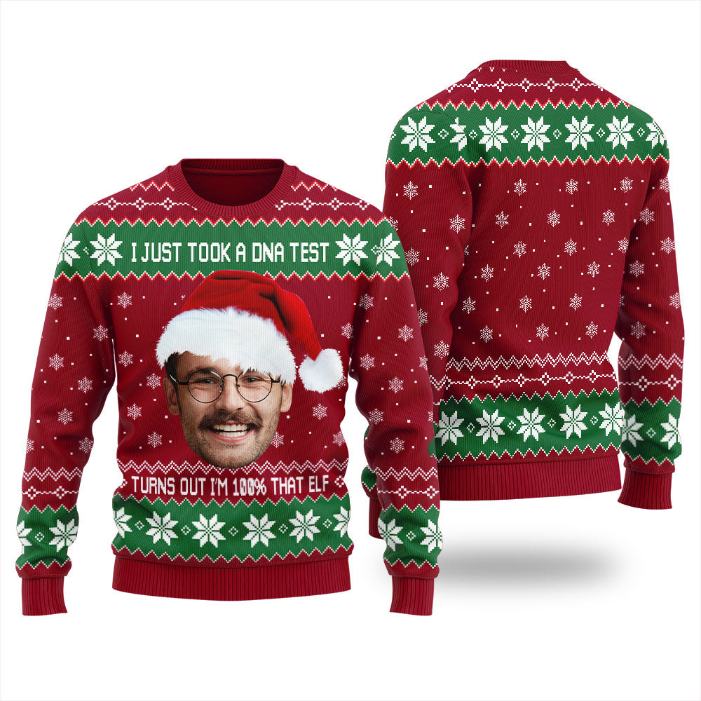 DNA Test ELF Custom Holiday Sweater For Men