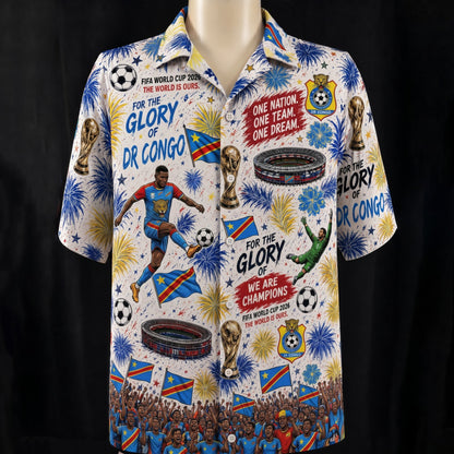 All Teams World Cup Champion Football Soccer Unisex Button-Up Hawaiian Shirt For Men & Women