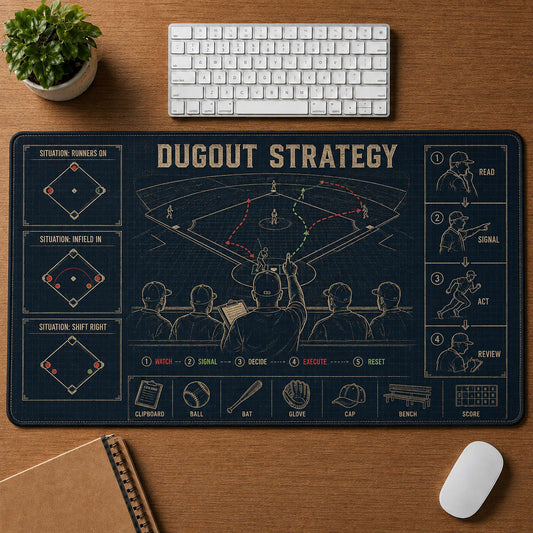 Dugout Strategy Blueprint Desk Mat | 5To9Vibe