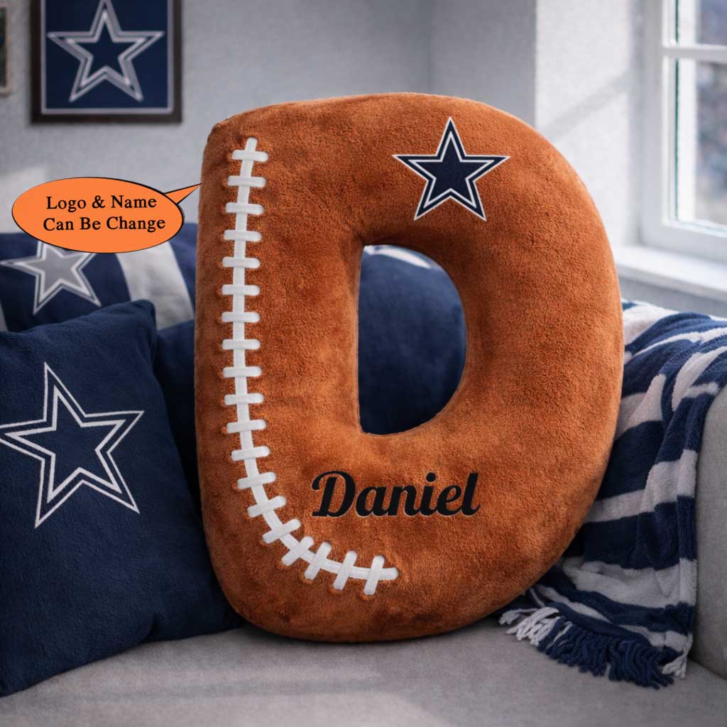 Football Pillow Custom Name and Logo All Teams 2 Irregular-Shaped Pillow Custom
