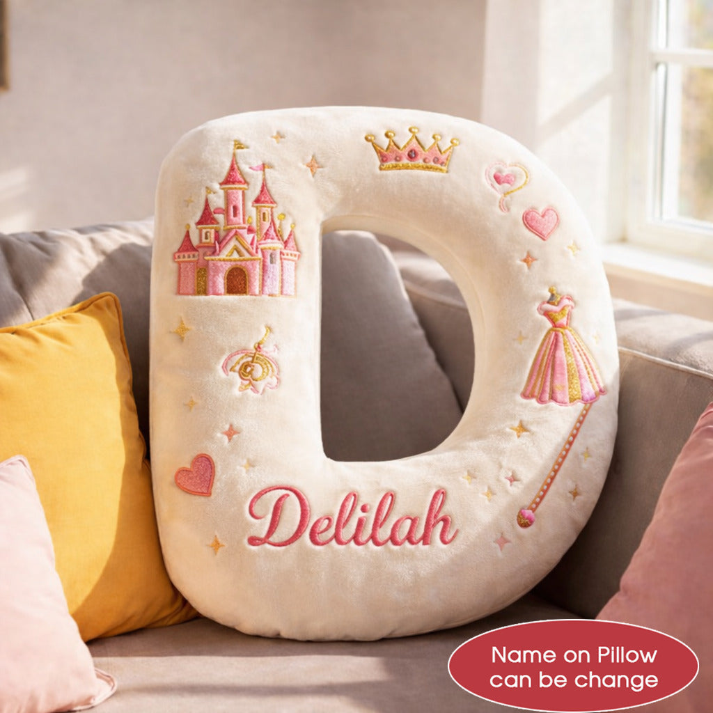 Dino and Princess Pillow Custom Name Gift  For Girls, Boys Irregular-Shaped Pillow Custom