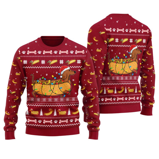 Dachshund Toco Men's Ugly Christmas Sweater