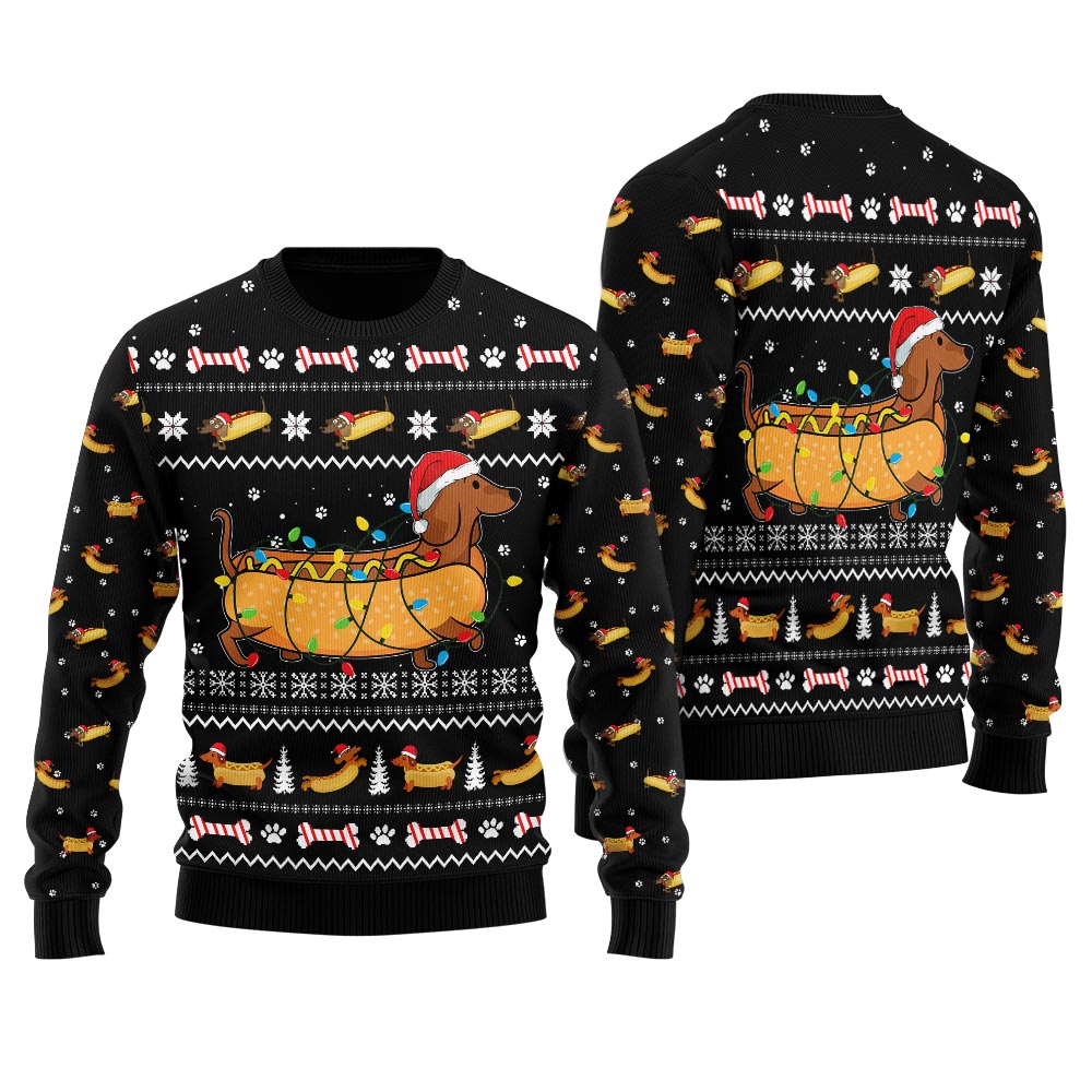 Dachshund Toco Men's Ugly Christmas Sweater