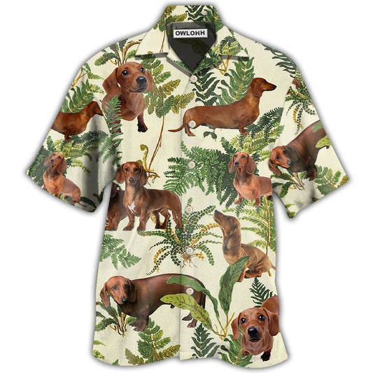 Hawaiian Shirt / Adults / S Dachshund Tropical Leaf Lovely - Hawaiian Shirt 