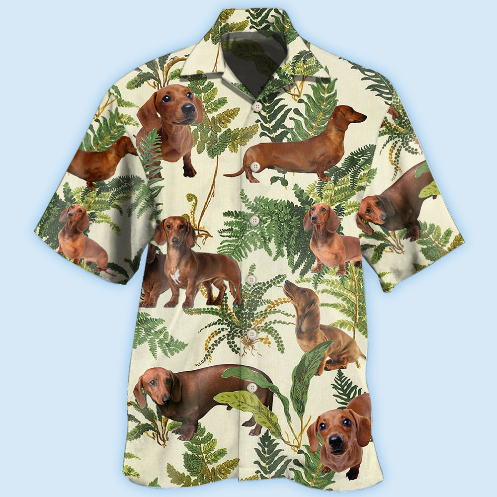 Dachshund Tropical Leaf Lovely - Hawaiian Shirt 