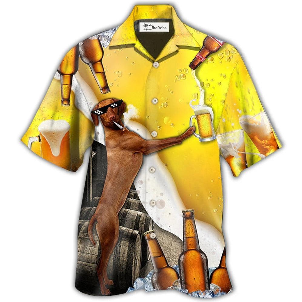 Hawaiian Shirt / Adults / S Beer Dachshund With Beer - Hawaiian shirt 