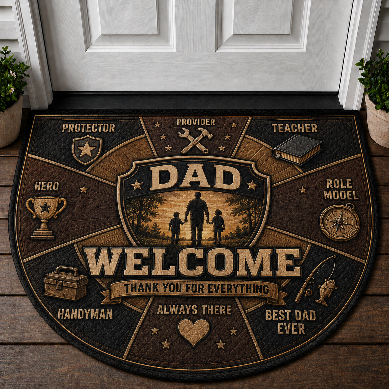 Bless This Home Doormat - Rustic Floral & House Welcome Mat - 5to9vibe