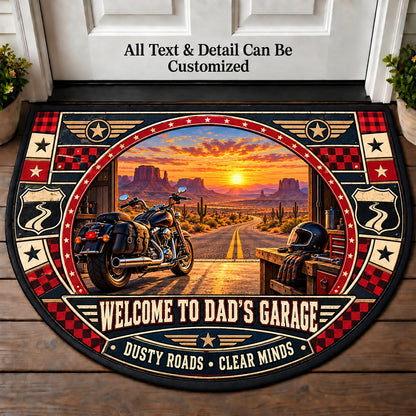 Desert Ride - Dad's Garage Personalized Half Round Mat | 5To9Vibe