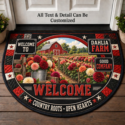 Dahlia Farm Personalized Half Round Mat | 5To9Vibe