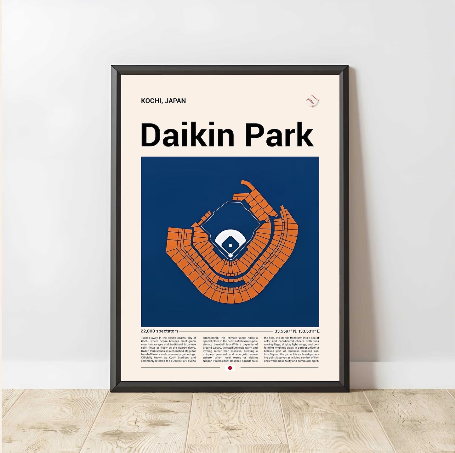 Baseball Stadium Seating Diagram - Vertical Poster - 5to9vibe