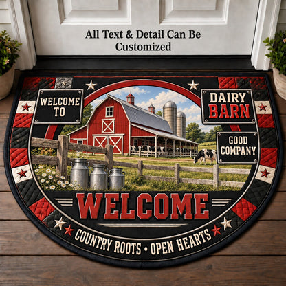 Dairy Barn Personalized Half Round Mat | 5To9Vibe