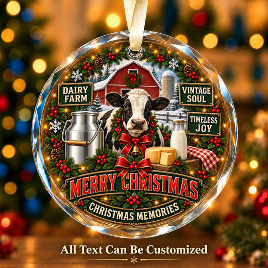 Dairy Farm Personalized Glass Ornament | 5To9Vibe