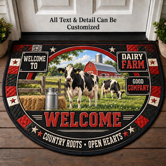 Dairy Farm Personalized Half Round Mat | 5To9Vibe