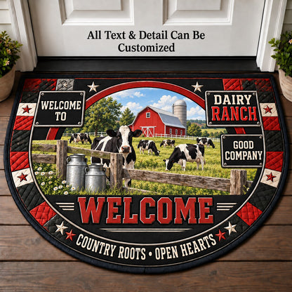Dairy Ranch Personalized Half Round Mat | 5To9Vibe