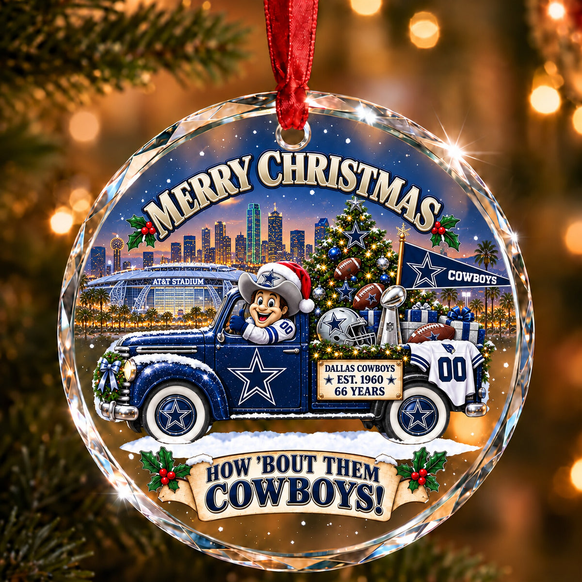 Football team Style 09 Glass Ornament mockup | 5To9Vibe