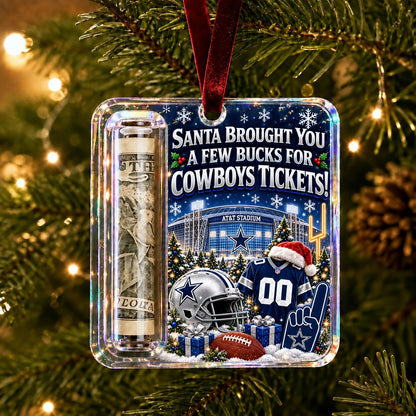 All Football Teams Football Stadium Christmas Money Holder Glass Ornament - 5to9vibe