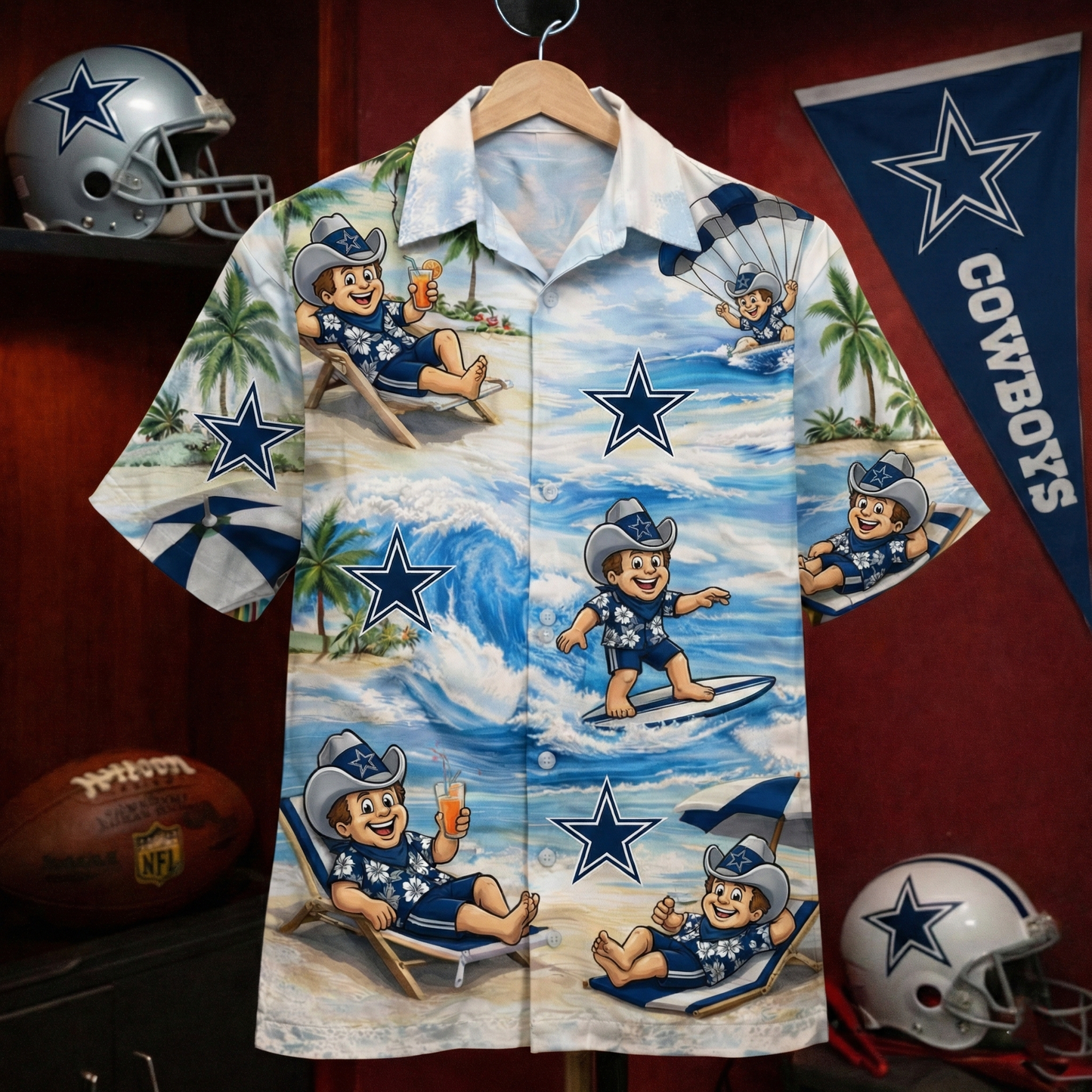 Camisa hawaiana unisex para hombre y mujer con diseño de mascota de fútbol de DC con vibras playeras