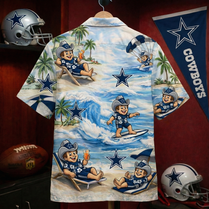 Camisa hawaiana unisex para hombre y mujer con diseño de mascota de fútbol de DC con vibras playeras