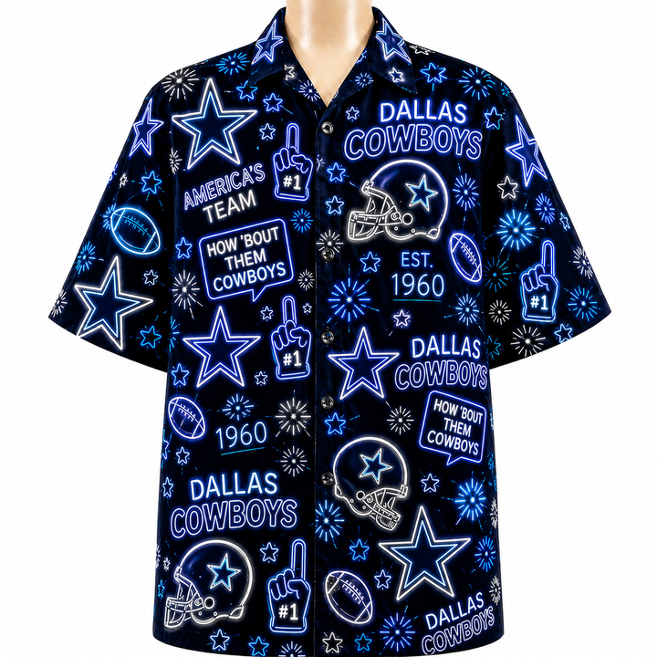 All Football Teams Neon Vibe Summer Button-Up Unisex Hawaiian Shirt For Men and Women-Hawaiian Shirt-5TO9VIBE