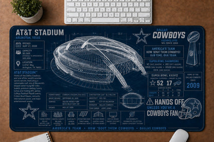 All Football Stadium BluePrint Desk Mat Mouse Pad Plus Size Trending - 5to9vibe