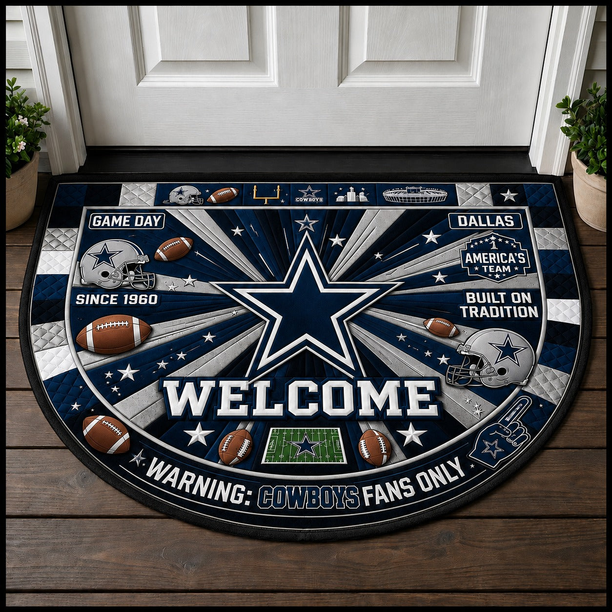 Football All Teams Custom Premium Welcome Mat – Personalized Doormat