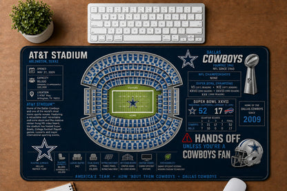All Football Stadium Schematic Desk Mat Mouse Pad Plus Size - 5to9vibe