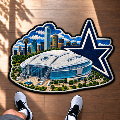 All Football Teams Logo Stadium Area Baseball Fan Custom Shape Rug Print Premium Welcome Mat Washable Black Border Personalized Football Custom Shape Rug