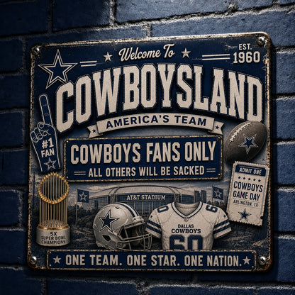 All Football Fans Teams Rustic Only Vintage Metal Sign - 5to9vibe
