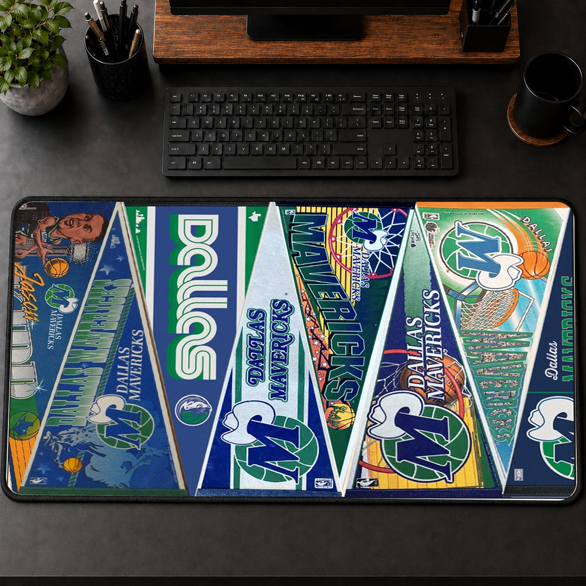 All Basketball Teams Vintage Pennant Anniversary For Fans Desk Mat Mouse Pad Trending - 5to9vibe