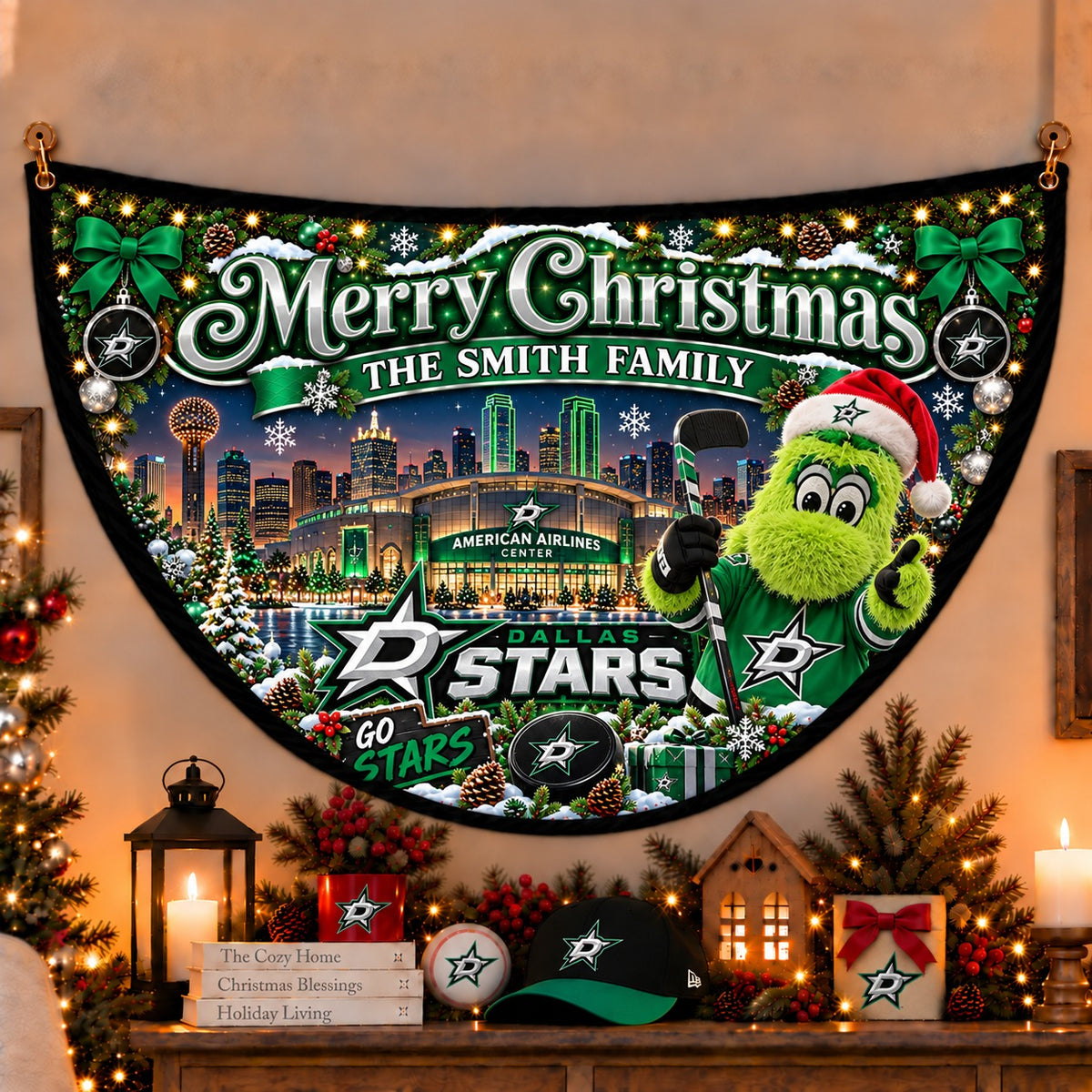 All Hockey Teams Personalized Christmas Night Bunting Flag - 5to9vibe