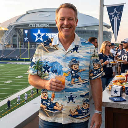 Camisa hawaiana unisex para hombre y mujer con diseño de mascota de fútbol de DC con vibras playeras
