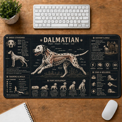 Dalmatian Dog Breed Visual Guide Desk Mat | 5To9Vibe