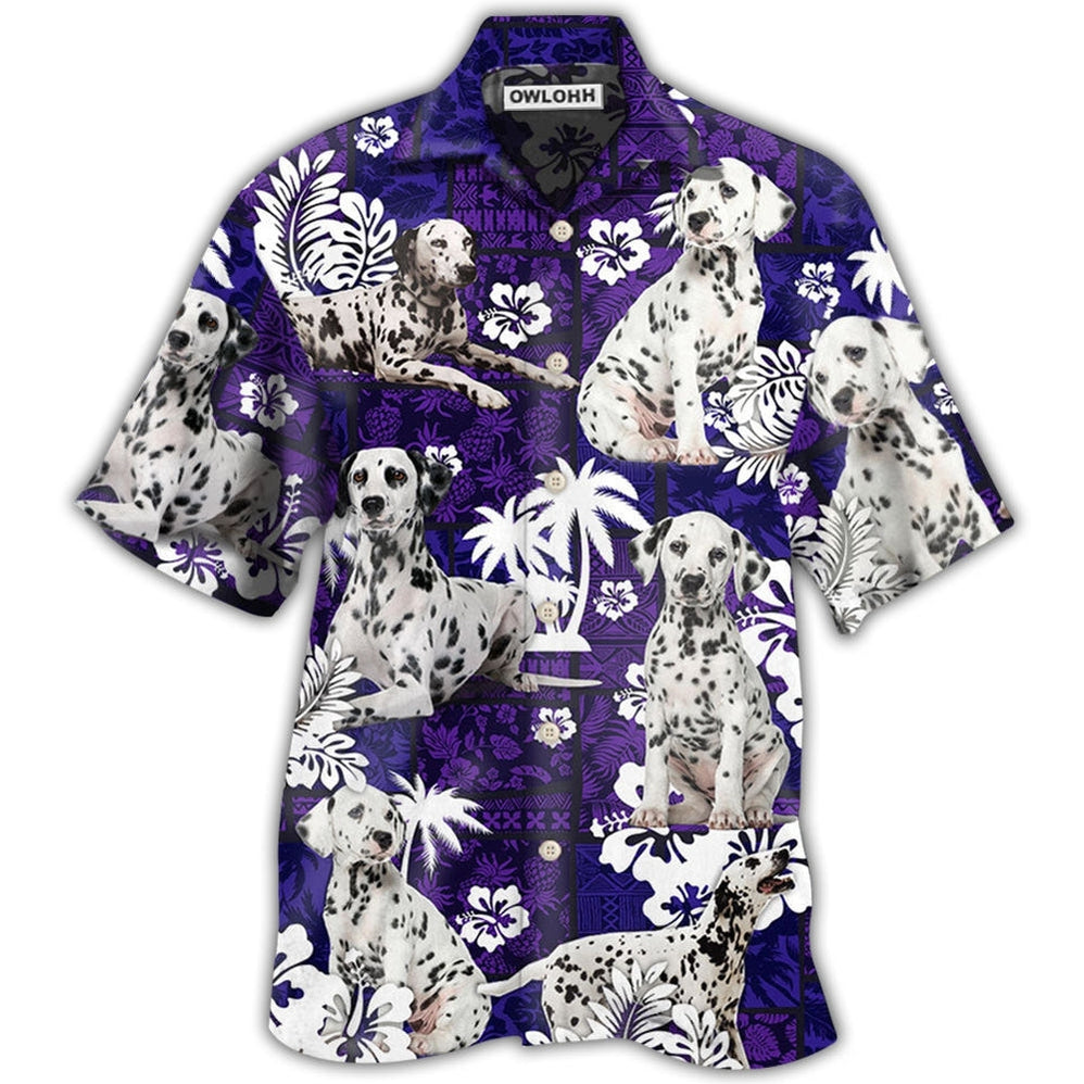 Hawaiian Shirt / Adults / S Dalmatian Dog Lover Tropical Life Purple - Hawaiian Shirt 