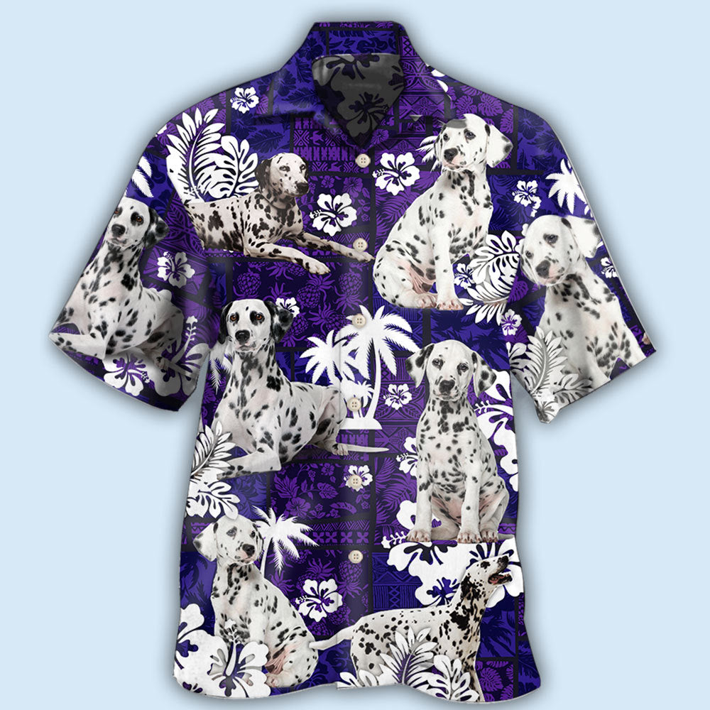 Dalmatian Dog Lover Tropical Life Purple - Hawaiian Shirt 